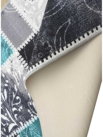 Tapis de Cuisine Turquoise Patchwork VINTAGE