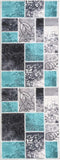 Tapis de Cuisine Turquoise Patchwork VINTAGE | Royaume du Tapis