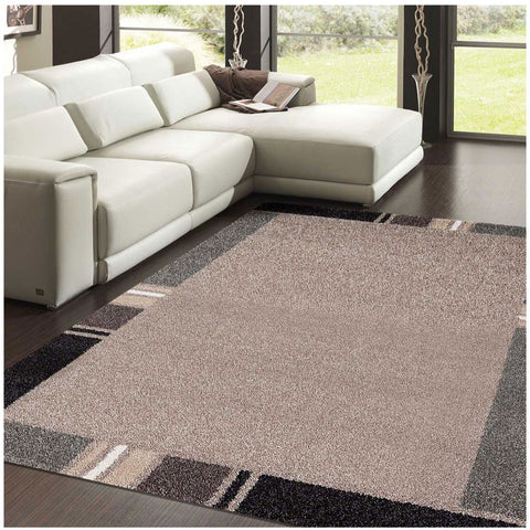 Tapis de Salon Beige motif Graphique ZAQUO