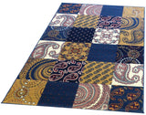 Tapis de Salon Bleu Rétro Vintage FOURSEASON