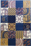 Tapis de Salon Bleu Rétro Vintage FOURSEASON | Royaume du Tapis