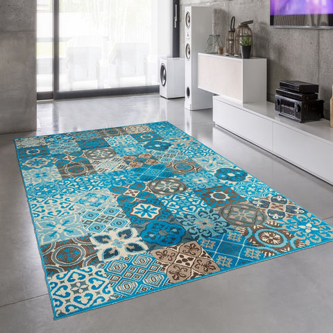 Tapis de Salon Graphique Bleu BC FAIAN