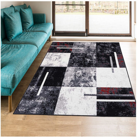 Tapis de Salon Noir Graphique FLORIDA