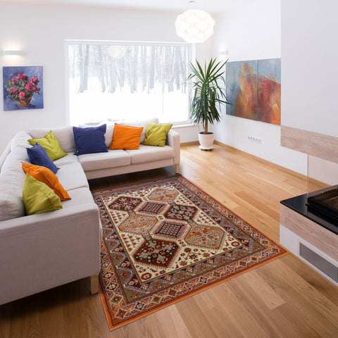 Tapis de Salon Orange style Oriental AF MILOR