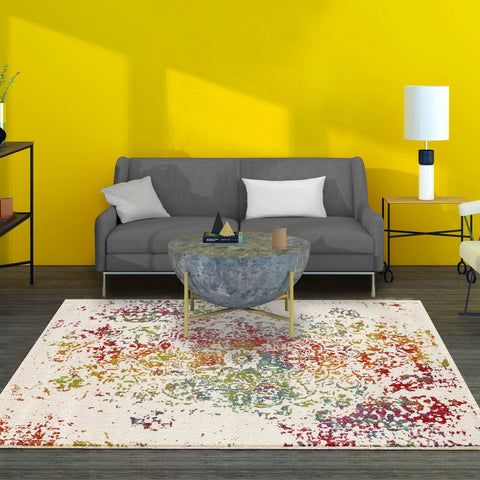 Tapis de Salon Oriental Multicolore DESTRUCTURE