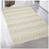 Tapis de Salon Scandinave Blanc en Laine MALSA