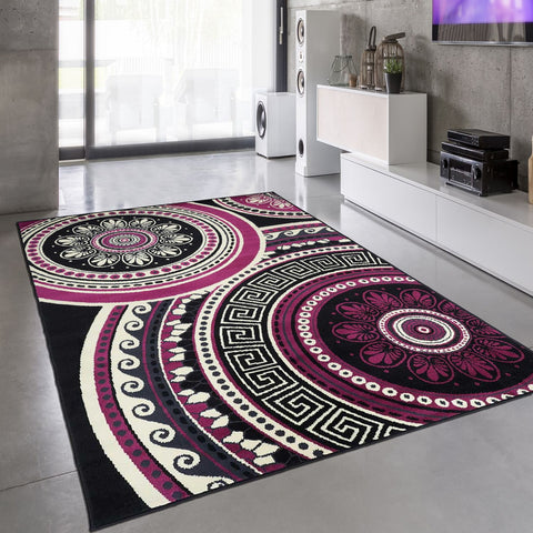 Tapis de Salon Violet style Baroque BC FLORIDA