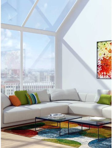 Tapis de Salon Seventies Multicolore ZINA