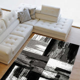 Tapis de salon Design Abstrait noir YASTI