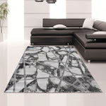 Tapis de salon Design gris effet marbre ABRU