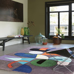 Tapis de salon Graphique multicolore en laine MOONLIGHT