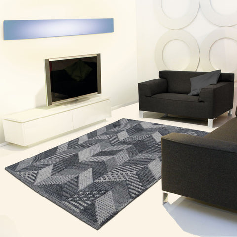 Tapis de salon tissé main motif graphique GEOGREY