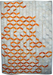 Tapis en Cuir Orange kilim Graphique MANAL | Royaume du Tapis