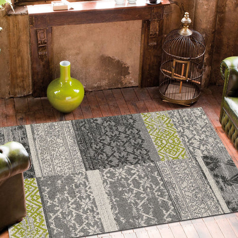 Tapis inspiration Orientale Gris certifié Oeko Tex TEOPATCH