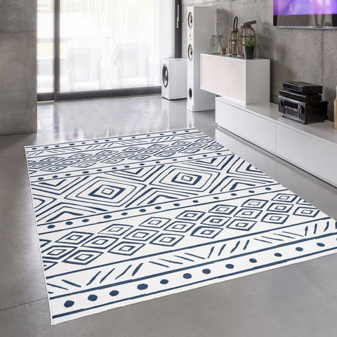 Tapis motif ethnique gris certifié Oeko Tex UJDA