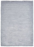 Tapis Shaggy Gris argent uni en polyester TEDDY