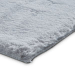 Tapis Shaggy Gris argent uni en polyester TEDDY