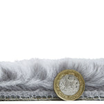 Tapis Shaggy Gris argent uni en polyester TEDDY