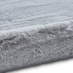 Tapis Shaggy Gris argent uni en polyester TEDDY