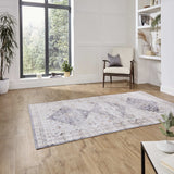 Tapis Gris et Beige traditionnel kilim pour salon et couloir TOPAZ