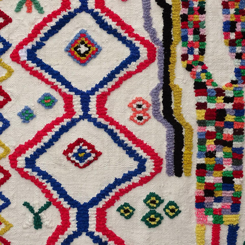 Tapis Berbère Rectangulaire 130x210 en Coton Multicolore