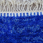 Tapis Bleu Berbère en laine authentique 240x350 OUARAIN