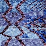 Tapis Berbère Bleu en laine originaire du Maroc AZILAL