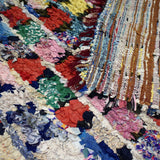 Tapis Berbère 100x200 en Tissu Recyclé Multicolore