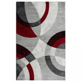 Tapis rectangulaire en Polypropylène rouge 120x160