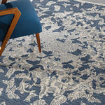 Tapis Rectangulaire 200x275 en Polyester Bleu