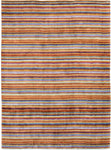 Tapis Multicolore en Viscose tissé main motif rayé LOVE