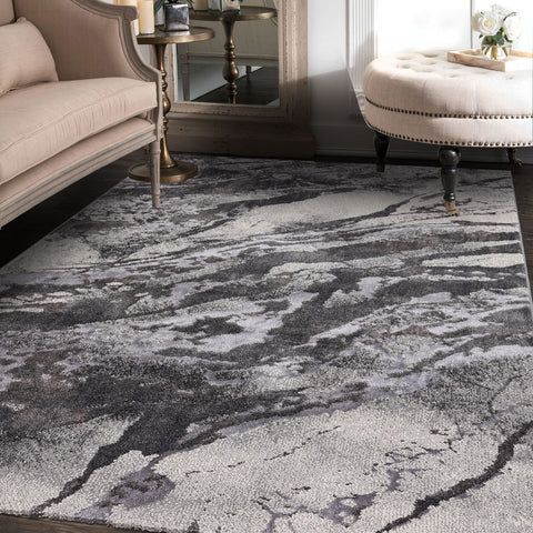 Tapis de salon Gris motif Abstrait LINECOU