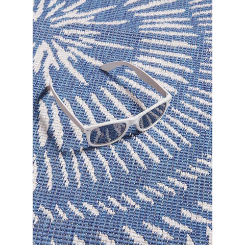 Tapis kilim rond bleu 160x160