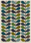 Tapis Floral Vert en laine tufté main Orla Kiely MULTI STEM