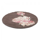 Tapis Rond Floral Vintage Marron en laine tufté main TRANQUILITY