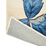 Tapis Floral Moderne et chic Bleu en laine WILD