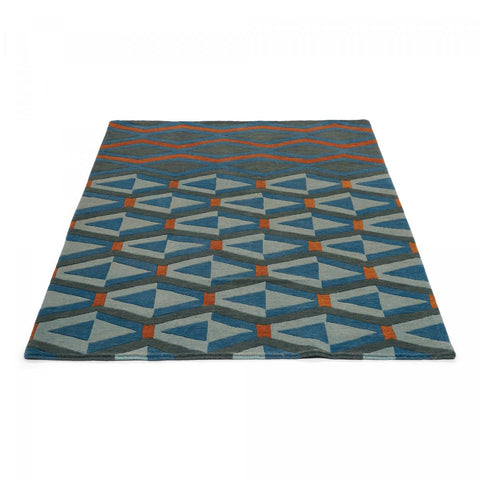 Tapis en laine Brink&Campman en couleur Bleu