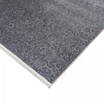 Tapis de Salon style Baroque Gris anthracite PERILLO