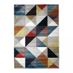 Tapis rectangulaire 120x170, multicolore et en poils ras.