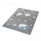 Tapis gris pour chambre enfant fusée ASTRO