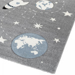 Tapis gris pour chambre enfant fusée ASTRO