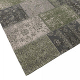 Tapis Vert Élégance : Rectangulaire à Poils Ras en Polyester