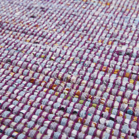 Tapis Rectangulaire 120x170 en Coton Kilim Violet