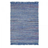 Tapis Rectangulaire Kilim Bleu 160x230 en Coton : Élégance et Confort