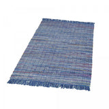 Tapis Rectangulaire Kilim Bleu 160x230 en Coton : Élégance et Confort