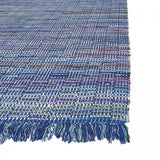 Tapis Rectangulaire Kilim Bleu 160x230 en Coton : Élégance et Confort