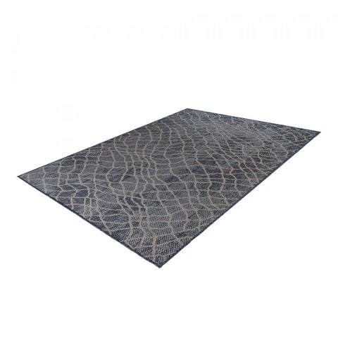 Tapis Rectangulaire 120x170 en Polypropylène Bleu