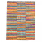 Tapis Kilim Rectangulaire Multicolore 206x295 en Laine : Élégance et Confort