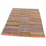 Tapis Kilim Rectangulaire Multicolore 206x295 en Laine : Élégance et Confort