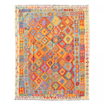 Tapis berbère en Laine, Multicolore, Rectangulaire : Tapis kilim 213x297